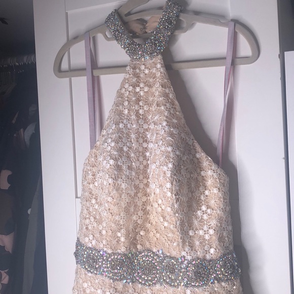 Blush Prom homecoming/prom/formal short lace dress - Picture 2 of 5